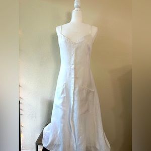 Reformation White Square Neckline Midi Length Dress size Medium